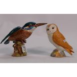 Beswick Kingfisher: model 2371 and a barn owl model 2026 (matt) (2)