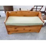 Reproduction Pine Storage Bench: 110 x 65 heightx depth 45cm
