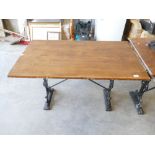 Reproduction cast iron oblong pub table: 75cm height x 120cm width x 68cm depth