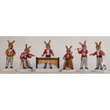 Royal Doulton Bunnykins figures The Conductor DB396, Flute Player DB391,The Violinist DB390,