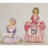 Royal Doulton Small Lady figures: Mary Had a Little Lamb HN2048 & Bo Beep(2)