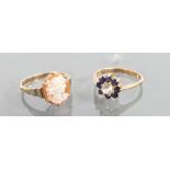 2 x 9ct hallmarked gold rings: Weight 4.