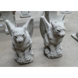 Garden Ornaments in the form of small winged gargoyles,