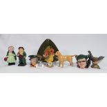Collection of Doulton, Moorcroft and Beswick: Doulton small toby jug Dick Turpin and Pied Piper,