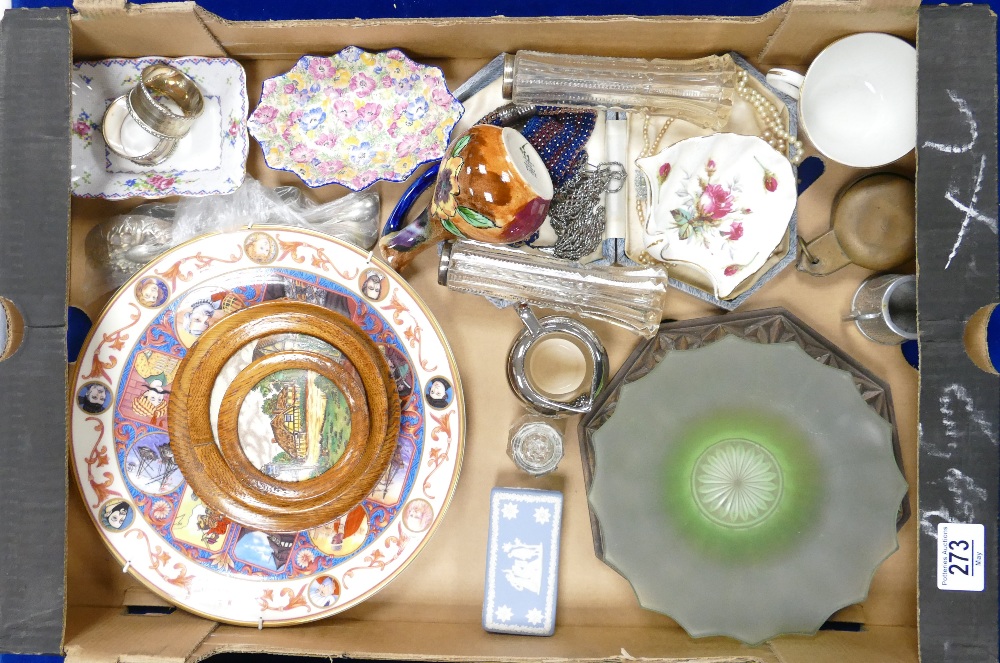 A mixed collection of items to include: Costume Jewelry, Wedgwood Jasperware,