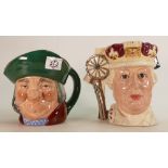 Royal Doulton Large Character Jugs to include: Two sided George Washington D6749 and Toby