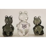 Unmarked Wedgwood Paperweights to include: teddies x 3