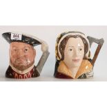 Royal Doulton Large Characters Jugs: Henry VIII D6642 & Catherine Howard D6645(2)