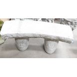 Garden Ornament in the form of curved rustic bench ,