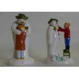 Coalport Boxed Snoman Figures: Adding a Smile & The Hug(2)