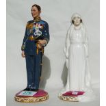 Royal Doulton Figures Elizabeth Bowes HN4421 and Future King George HN4420(2)