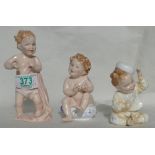 Royal Doulton baby figures: Figures comprising What Fun HN3364, Well Done HN3362 and First Steps
