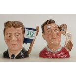 Royal Doulton small character jugs: the jug collecter D7147 and Micheal Doulton D6808 (2)