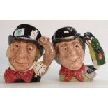 Royal Doulton Large character jugs: Mad hatter D6598 and The Warus and the carpenter D6600 (2)