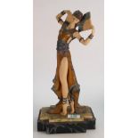 Large resin Art Deco Style Fan Dancer Figure: height 38cm