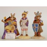 Royal Doulton Bunnykins figures Centurian DB294: Emperor DB312, Gladiator DB326 from the Roman