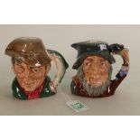 Royal Doulton Small Decanter Character Jugs: The Poacher D6464 and Rip Van Winkle D6463(2)