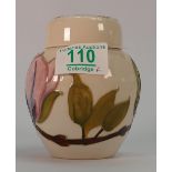 Moorcroft pink magnolia ginger jar: height 11cm