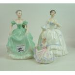 Royal Doulton Lady figure HN3222: ninette Hn3215 and Coalport Henrettia (3)