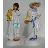 Royal Doulton Childhood Days Figures dressing Up Hn2964 & And so To Bed HN2966(2)