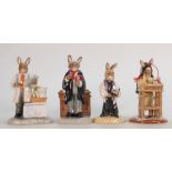 Royal Doulton Bunnykins figures Doctor: Barrister, Sister Mary Barbara DB334 and Vicar DB254 (4)