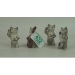 Beswick cats playing musical instruments from the cats quartet: comprising 1026 Conductor x 2,