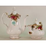 Royal Albert Old Country Rose Small Teapot & similar Teapot(2): seconds in quality