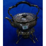 Victorian Silver Plated Spirit Kettle: