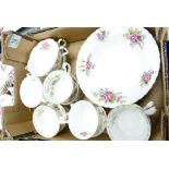 A mixed collection of items to include: Royal Albert Chelsea gardens patterned rimmed soup bowls,