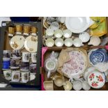 A mixed collection of items to include: teaware: rimmed soup bowls, Grindley Plates etc (3 trays)