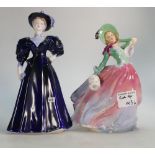 Royal Doulton Lady Figure Autumn Breezes HN1914: together with Coalport Ladiy figure Rebecca(2)