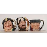 Royal Doulton Small Character Jugs: Trapper D6612, Capt Henry Morgan D6489 and Tony Weller(3)