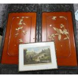 Small Japanese lacquered chinoiserie screen: together with local interest early Print(2)