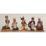 Royal Doulton Bunnykins Shipmates collection. Boatwain, Seaman, Pirate, Ships Cook and Ships Captain