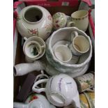 A mixed collection of items to include: floral decorated teapots, tea for one sets, floral decorated