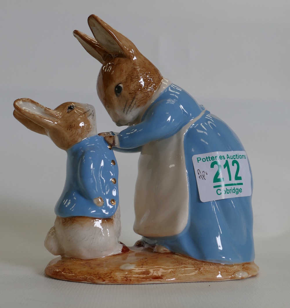 Beswick Mrs Rabbit and Peter limited edition figure: large with gold higlights: