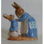 Beswick Mrs Rabbit and Peter limited edition figure: large with gold higlights: