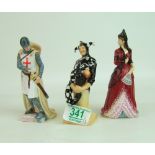 Boxed Royal Doulton HN Icon Figures: Jester, Mantilla and Knight of the Crusades(3)