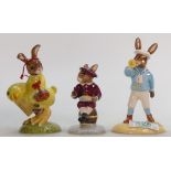 Royal Doulton Bunnykins figures: Easter Parade, Little boy Blue DB239 and Little Jack Horner DB221(