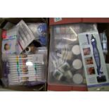 A quantity of card making equipment to include: glue, glitters, spellbinders, paints, pens, tool tip