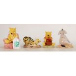 Royal Doulton Winnie Pooh figures: Tigger sign the Rissolution, Piglet & the Baloon, Winnie in th