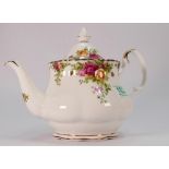 Royal Albert Old Country Rose large teapot: height 20cm
