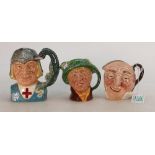 Royal Doulton Small Character Jugs: Arriet , St George D6618 and Farmer John(3)