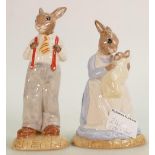 Royal Doulton Bunnykins figures Mother & Baby DB226, Father DB227 (2)