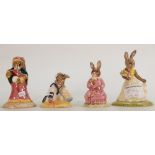 Royal Doulton Bunnykins figures Polly DB71: Fortune teller DB218, with love DB269 and Sailor