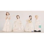 Royal Doulton Small lady figures: Darling HN1935, Mandy HN2476Welcome HN3764 and Amanda HN3635(4)