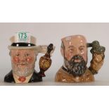 Royal Doulton small Collectors club Character Jugs: Sir Henry Doulton D7057 and george Tinworth