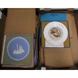 A collection of boxed Coalport & Wedgwood Wall plates including: Christmas plates and decorative