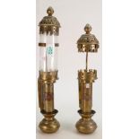 Vintage Pair Of Great Western Railway: GWR Brass Carriage Wall Candle Lamps (glass missing from one)
