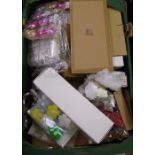 A quantity of card making equipment to include: bright heart craft lights, ribbons, craft flowers,